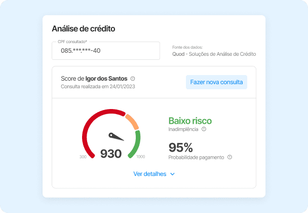 Consulta de crédito e cobrança